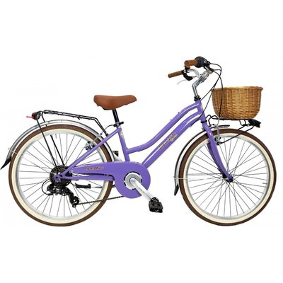 Kinderfahrrad Dolce Vita by Canellini JUNIOR 24" mit Korb - Violett