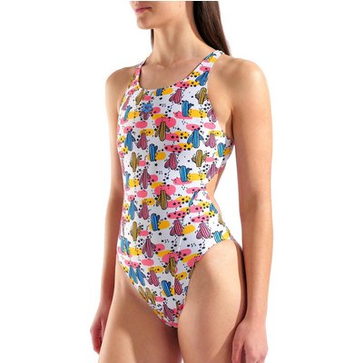 Arena Desert Swim Tech Back Badeanzug für Damen – Mehrfarbig/Weiß