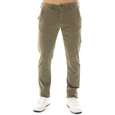Leone Easy Herren-Twill-Chinohose mit Gürtelschlaufen