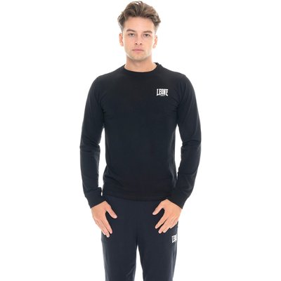 Herren-T-Shirt „Basic“ aus Stretch-Baumwolle mit großem Logo und langen Ärmeln