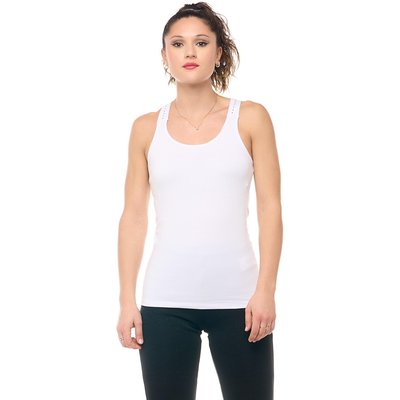 Leone Be Glam Damen-Tanktop mit gekreuzter Schnürung am Rücken