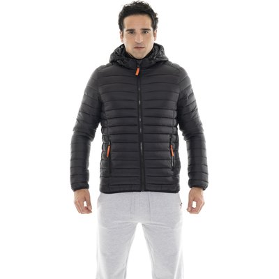 „Basic“ Herren-Winter-Daunenjacke mit Reißverschluss und Kapuze