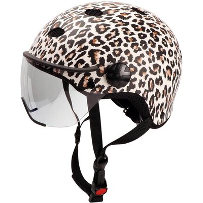 CITY Fahrradhelm mit farbigem Visier LEOPARD