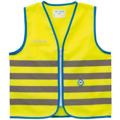 Wowow Sicherheitsweste Fun Jacket für Kinder gelb mit Refl Streifen L