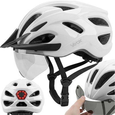 Fahrradhelm Vayox Speed VA0425 mit LED-Leuchte und Visier