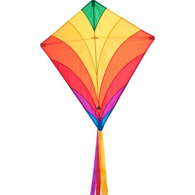 Eddy Rainbow - Kinderdrachen, ab 5 Jahren,68x68cm, flugfertig mit 40m Schnur