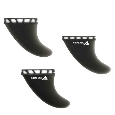 VICTORY – Thruster-Finnen-Set Medium – Fiberglas – Futures-kompatibel – Schwarz