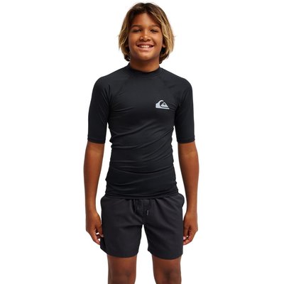 Kurzärmliges Surf-T-Shirt mit UPF 50 EVERYDAY Schwarz Junge