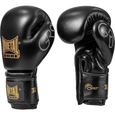 Boxhandschuhe Metal Boxe Grau Schwarz 14 oz