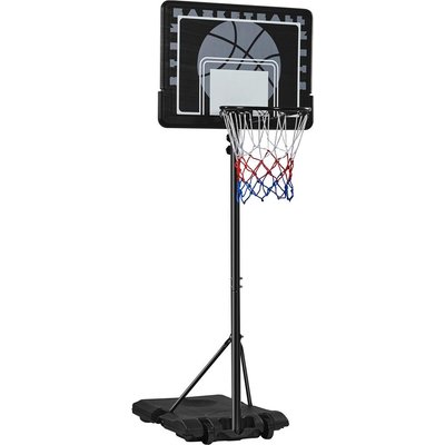Basketballkorb mit Ständer mobil höhenanpassbar von 182–215 cm Kinder – Schwarz