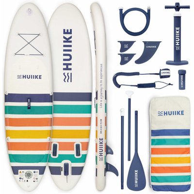 Stand Up Paddling Board Aufblasbar 10’ Inklusive Zubehör, bis 130 kg, Weiß