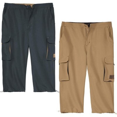2er-Pack 3/4-Cargo-Hosen aus Microfaser