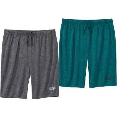 2er-Pack melierte Bermudas Sport