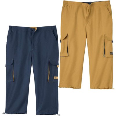 2er-Pack 3/4-Cargo-Hosen aus Microfaser