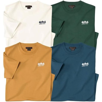 4er-Pack einfarbige T-Shirts Nature aus Baumwolle