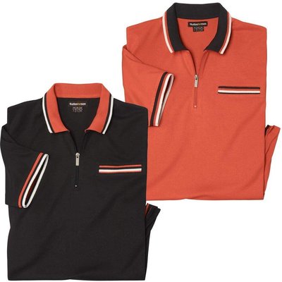 2er-Pack Poloshirts mit Reißverschluss