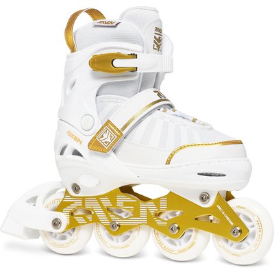 Verstellbare Rollschuhe Oxen Weiß/Gold
