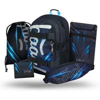 Skate Bluelight Schulrucksack-Set 5tlg. inkl. Mäppchen & Laptophülle
