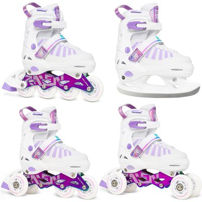Rollschuhe Schlittschuhe Eishockeyschuhe verstellbar 4-in-1 Oxen