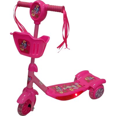 Kinder-Roller - leuchtend - 3-Rad-PINK