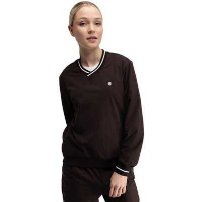Women Golf 's v-neck windbreaker pullover Stinger-W Dark Brown Brown