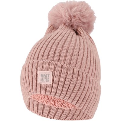 Thermomütze mit Bommel Damen Pink