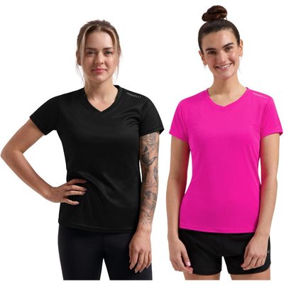 Laufshirt Damen Atmungsaktives Kurzarmshirt 2er-Pack
