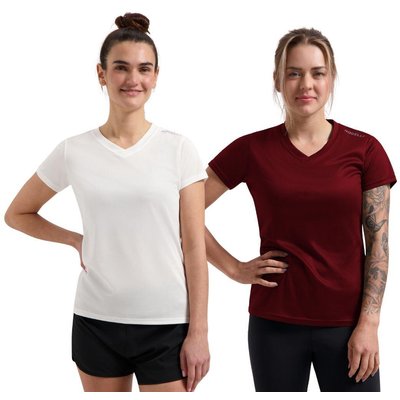 Laufshirt Damen Atmungsaktives Kurzarmshirt 2er-Pack