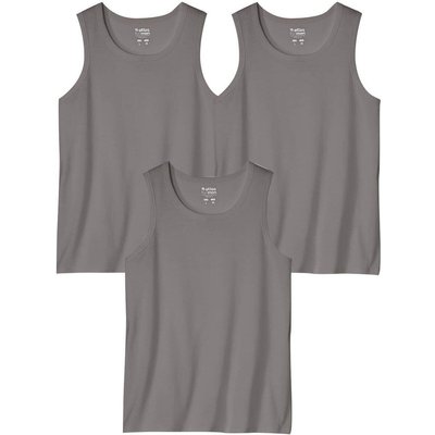 3er-Pack einfarbige Tanktops