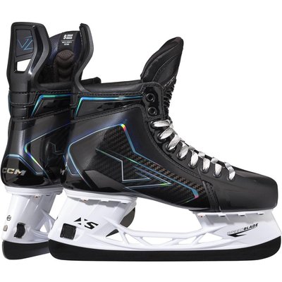 CCM Vizion Intermediate schwarze Eishockey-Schlittschuhe für Kinder – REGULAR