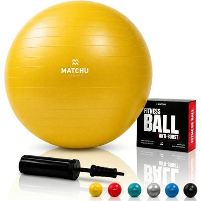 Gymnastikball 45 cm - Fitnessball - Pilatesball - Yogaball - Gelb