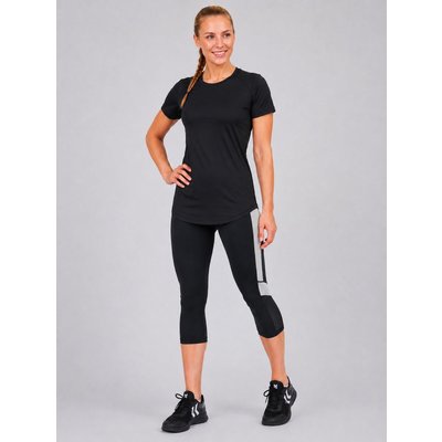 Damen Fitnesshose - Laufhose 3-4 Schwarz Grau Red Decoct
