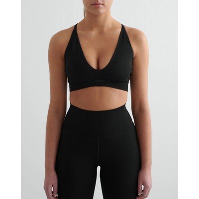 Damen Sport-BH Nahtlos Cross Back Tiefen Ausschnitt Schwarz
