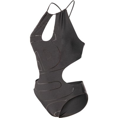 W Arena Logotype Cutout Swimsuit - black