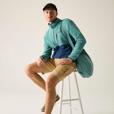 Frankie Herren-Fleecejacke mit durchgehendem Reißverschluss und Farbblock-Design