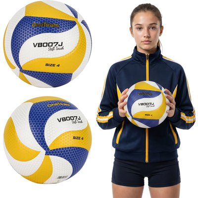 Kinder-Volleyball OneTeam VB007J gelb/blau/weiß Größe 4