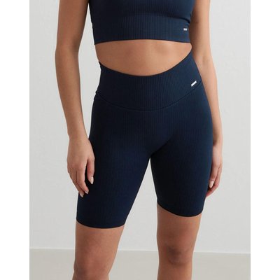 Damen Shorts Gerippt Nahtlos Navyblau