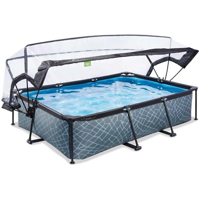 Pool 300x200x65cm mit Abdeckung und Filterpumpe