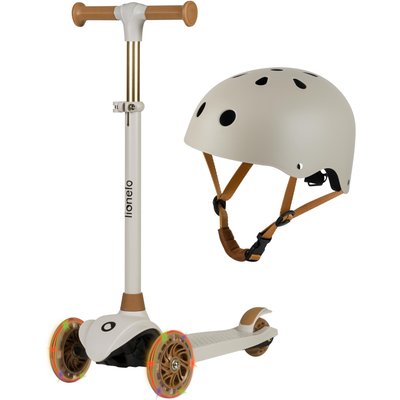 Lionelo Jessy 3-Rad-Scooter LED mit verstellbarem Lenker und Helm, 50 kg
