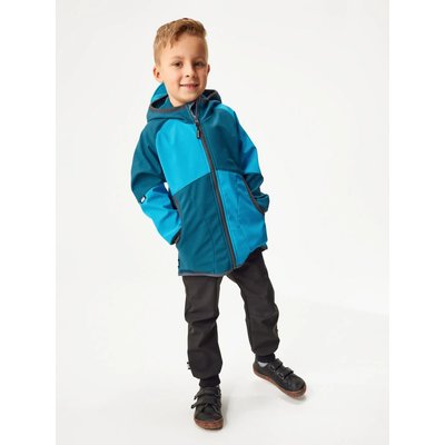 Softshell-Jacke mit Fleece für Kinder Street, Kobalt, Türkis