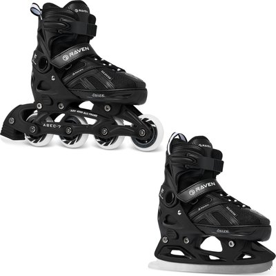 Verstellbare Rollschuhe Schlittschuhe 2in1 Pulse Schwarz