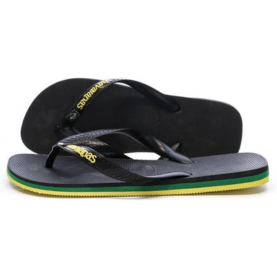Havaianas Brasil Layers Zehentrenner Schwarz/Gelb für Herren