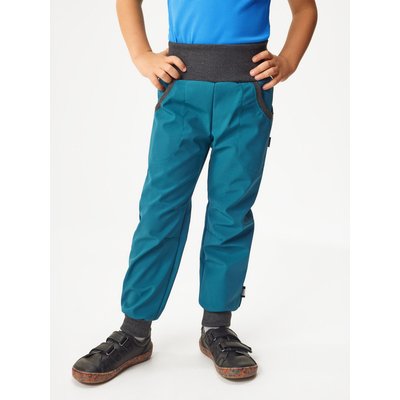 Unuo, Kinder Softshellhose ohne Futter Street, Petrolblau