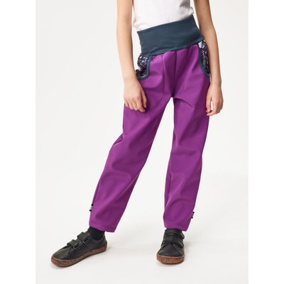 Softshell-Hose mit Fleece für Kinder Basic, Brombeere, Einhörner