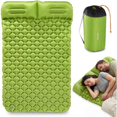 Ultralight aufblasbare 2-Personen-Wander- und Campingmatratze Campmat 2 grün