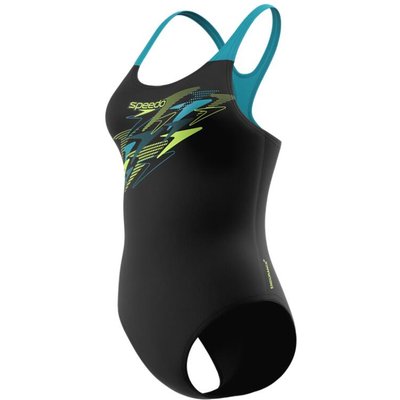 Speedo Badeanzug Medley Logo Medalist HyperTeal/Grün