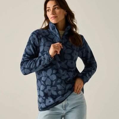 Damen-Fleecejacke von Frankie Borg mit halbem Reißverschluss
