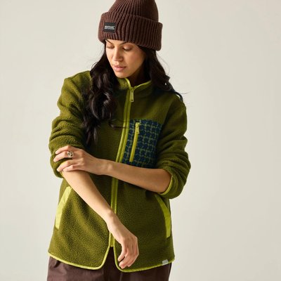 Orla Kiely bedrucktes Borg Fleece mit durchgehendem Reißverschluss