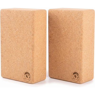 Yoga & Pilates Block 2er Set Naturkork rutschfest, antibakteriell, formstabil