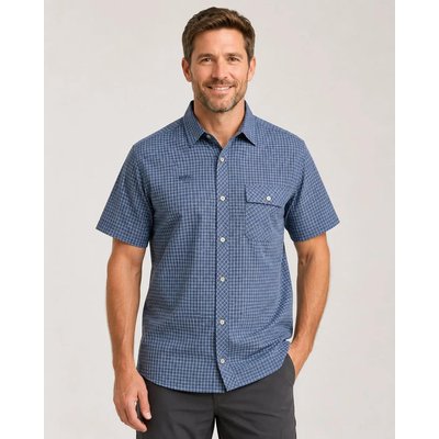 Herren - outdoor - hemd - leicht, uv 30+ - blau kariert